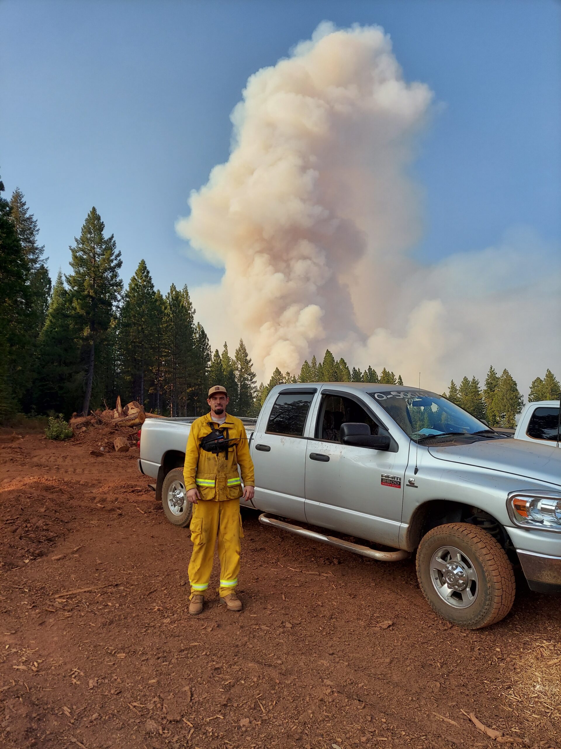 Travis at work during the North Complex fire, August 2020.