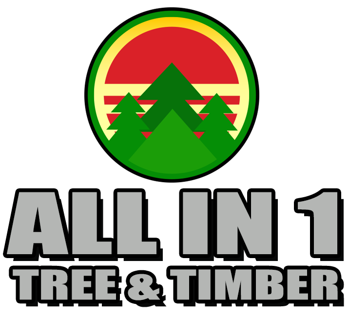Vertical logo of All in 1 Tree and Timber Inc.