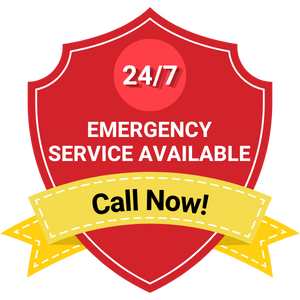 Clickable badge for emergency tree services.